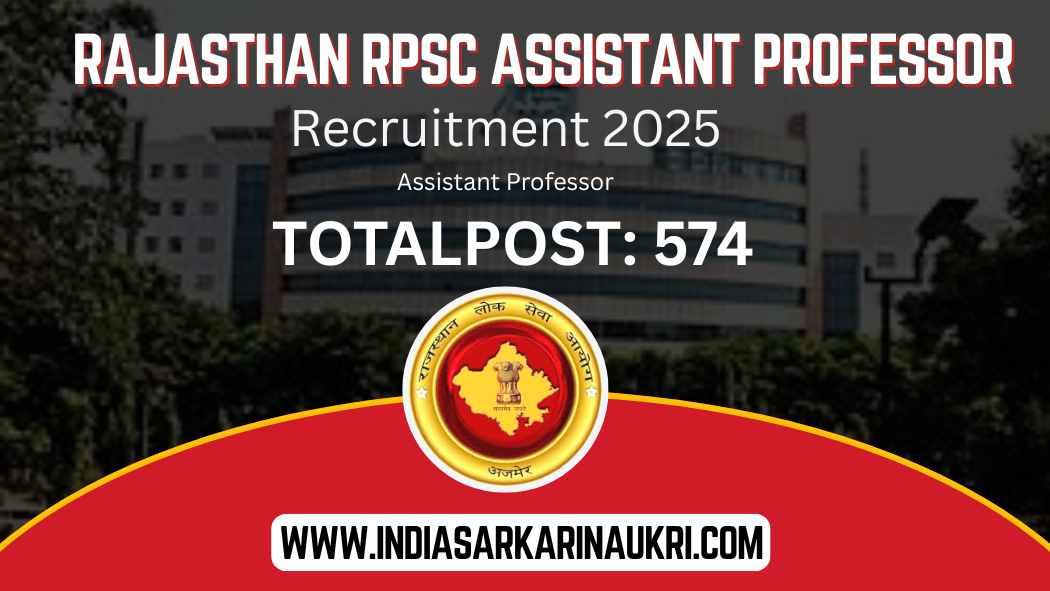 Rajasthan RPSC Assistant Professor Recruitment 2025 Apply for 574 Posts